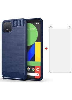 Phone Case For Google Pixel 4Xl And Tempered Glass Screen Protector Film Cover With Mobile Bumper Accessories Slim Thin Shockproof Soft Silicone Rubber Rugged Tpu Pixel4Xl 4 Xl Girls Men Blue