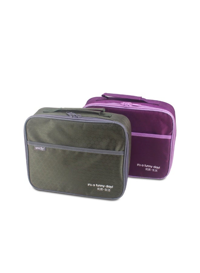 اي ديد صندوق غداء من الفولاذ المقاوم للصدأ لجميع الأعمار، صندوق غداء  معزول مع حقيبة، حاويات غداء بأربعة حجرات مع أغطية، مقاوم للتسرب، خالٍ من مادة BPA، آمن للاستخدام في غسالة الأطباق (أرجواني) - Image 4