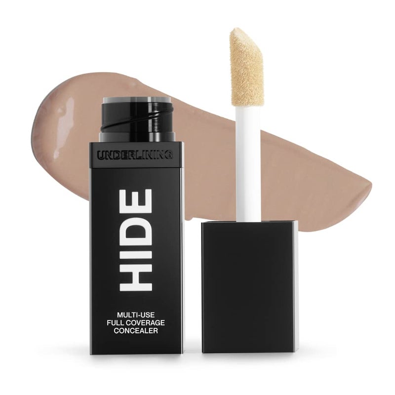 HIDE Multi-Use Full Coverage Concealer, Oil-Free & Longwearing Under Eye Concealer for Blemishes, Dark Circles, & Contouring, Vegan, Cruelty-Free, Light Beige, 0.5 fl oz - Image 1