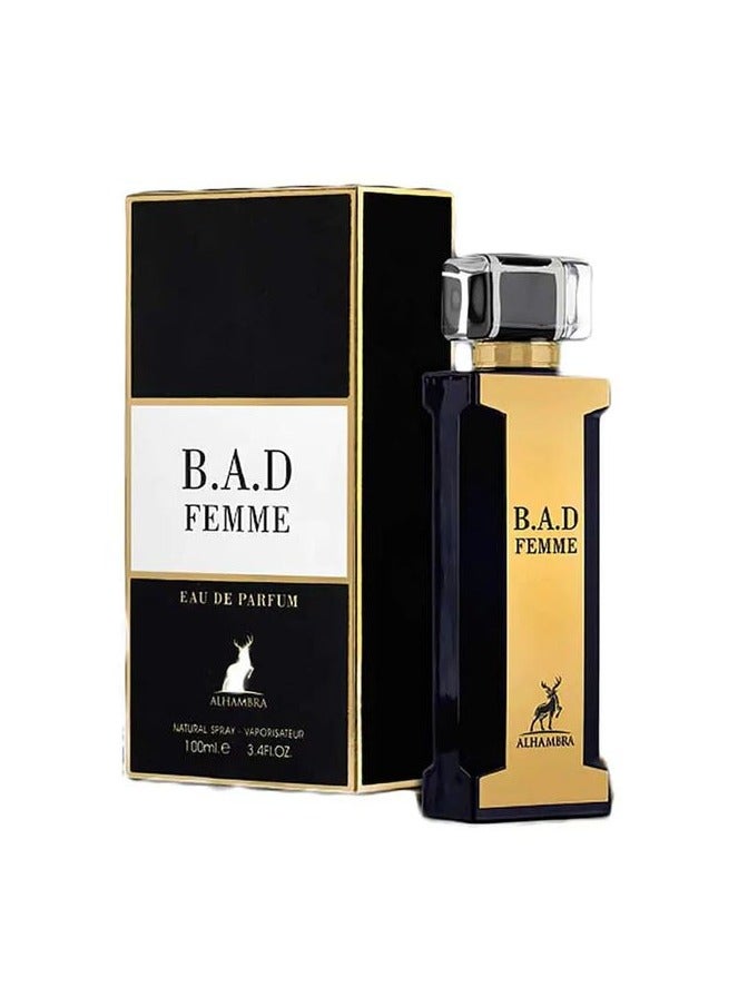 MAISON ALHAMBRA BAD Femme Ladies EDP - 100ml (Inspired by  Good Girl Carolina Herrera) - Image 1