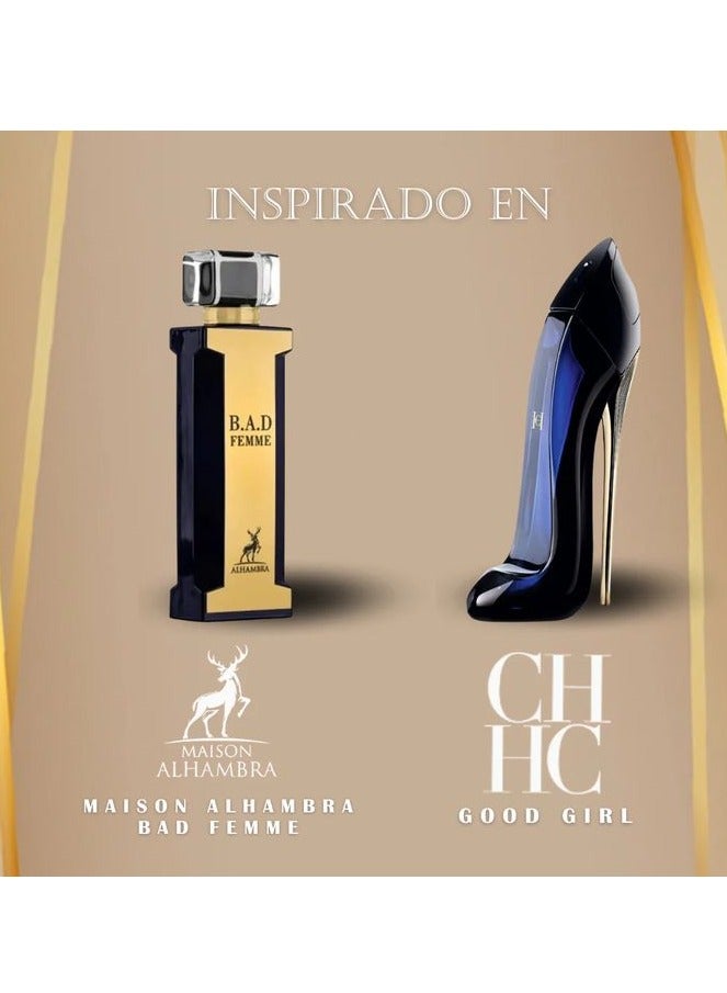 MAISON ALHAMBRA BAD Femme Ladies EDP - 100ml (Inspired by  Good Girl Carolina Herrera) - Image 4