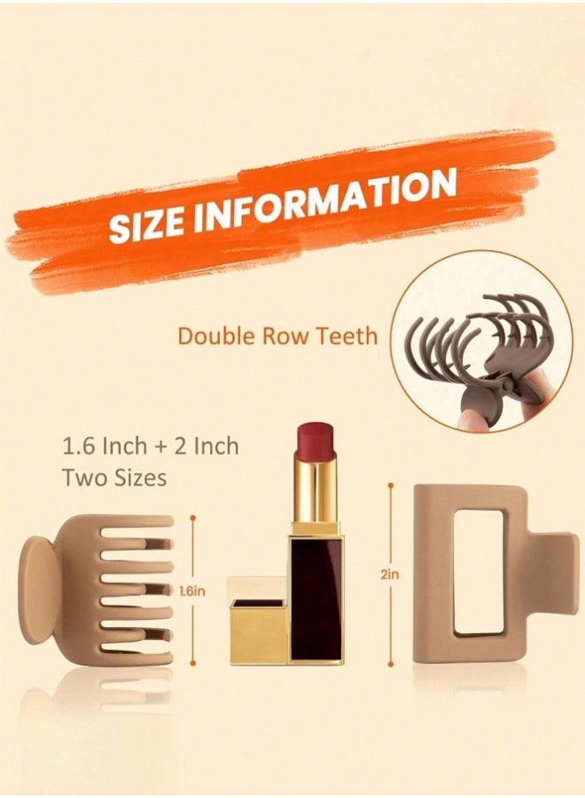QINGYAN 8-Piece Hair Claw Clips Set for Women - Non-Slip Large Claw Clips for Thick Hair, Strong Hold Hair Accessories for Girls, Durable Barrettes - Image 2