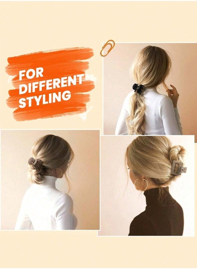 QINGYAN 8-Piece Hair Claw Clips Set for Women - Non-Slip Large Claw Clips for Thick Hair, Strong Hold Hair Accessories for Girls, Durable Barrettes - Image 3