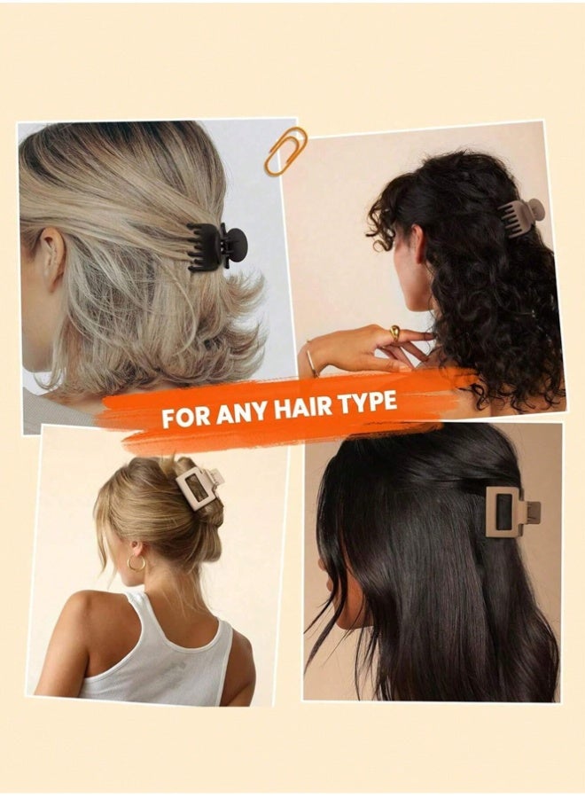 QINGYAN 8-Piece Hair Claw Clips Set for Women - Non-Slip Large Claw Clips for Thick Hair, Strong Hold Hair Accessories for Girls, Durable Barrettes - Image 4
