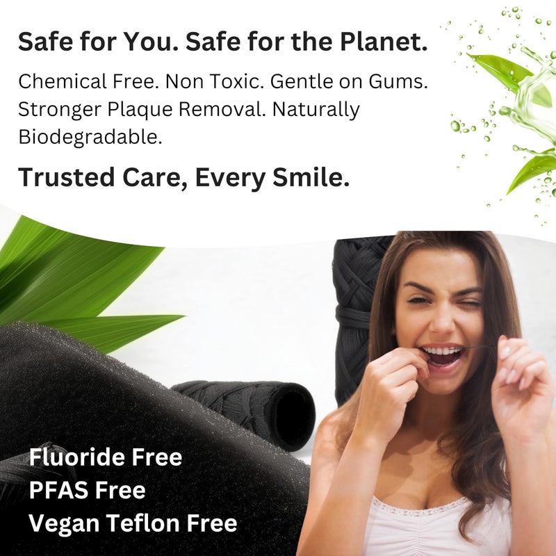 EcoYou Bamboo Charcoal Dental Floss | Mint & Candelilla Wax | Vegan & Biodegradable (4 Refills Pack) | Pfas Free - Image 3