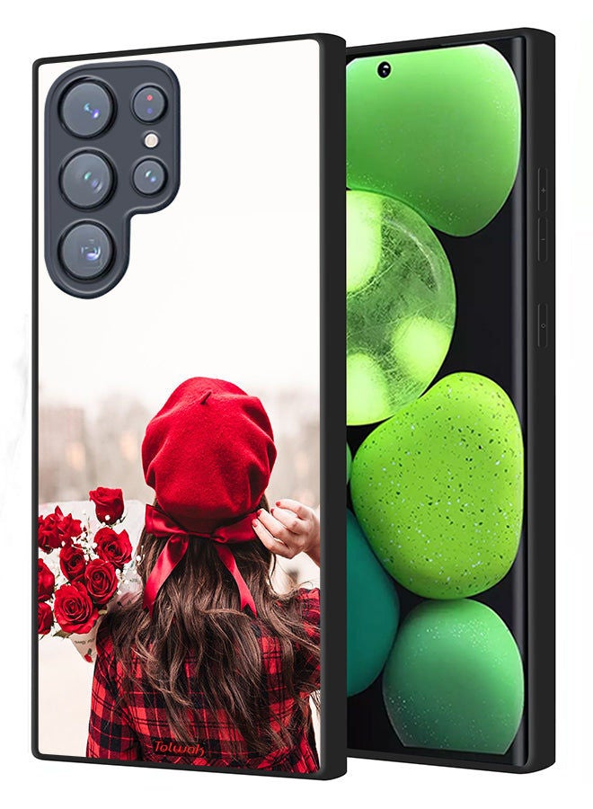 Tolwak غطاء حماية لهاتف سامسونج جالاكسي S23 ألترا 5G مزين بالزهور - Image 1