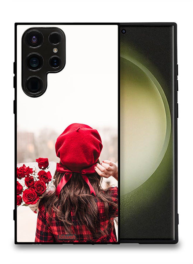 Tolwak غطاء حماية لهاتف سامسونج جالاكسي S23 ألترا 5G مزين بالزهور - Image 2