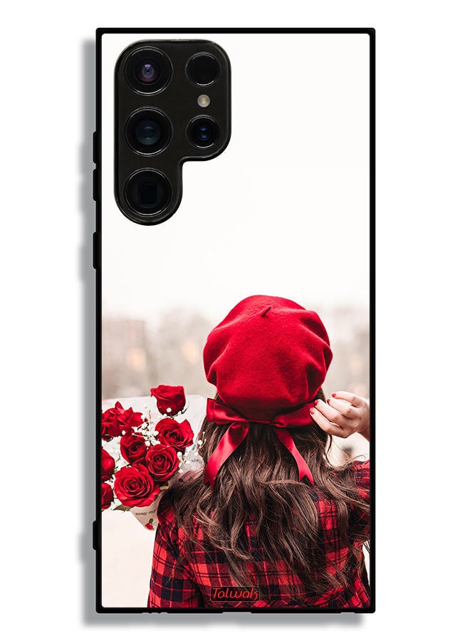 Tolwak غطاء حماية لهاتف سامسونج جالاكسي S23 ألترا 5G مزين بالزهور - Image 3