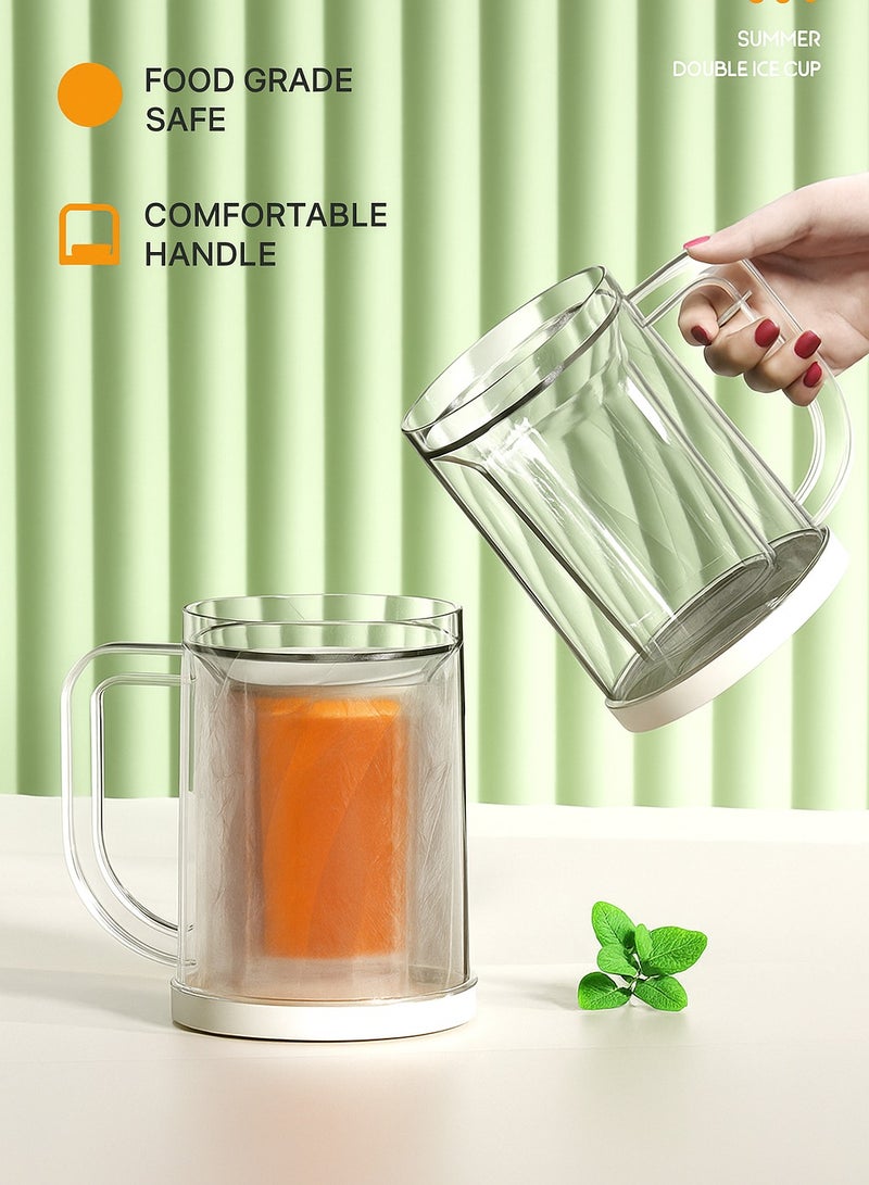 كوب ثلج مزدوج الطبقات سعة 350 مل - مشروبات مجمدة يمكنك صنعها بنفسك، كوب ثلج للبيرة، كوب شفاف بسعة كبيرة للمنزل والحفلات - Image 4