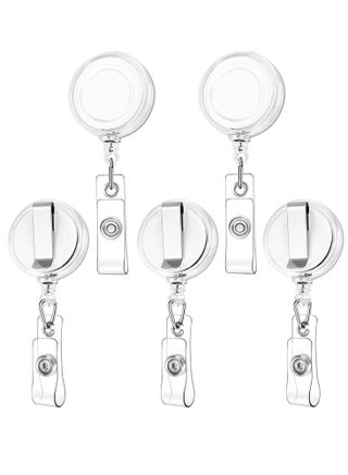5 pcs Badge Reels with Metal Belt Clip, Retractable Badge Holder Reel for Hanging Name Tags ID Card Key Cards - pzsku/Z101DA2383637414C90CFZ/45/_/1741241944/186221e9-1a8b-42a4-8ca1-e4984c7c33ae