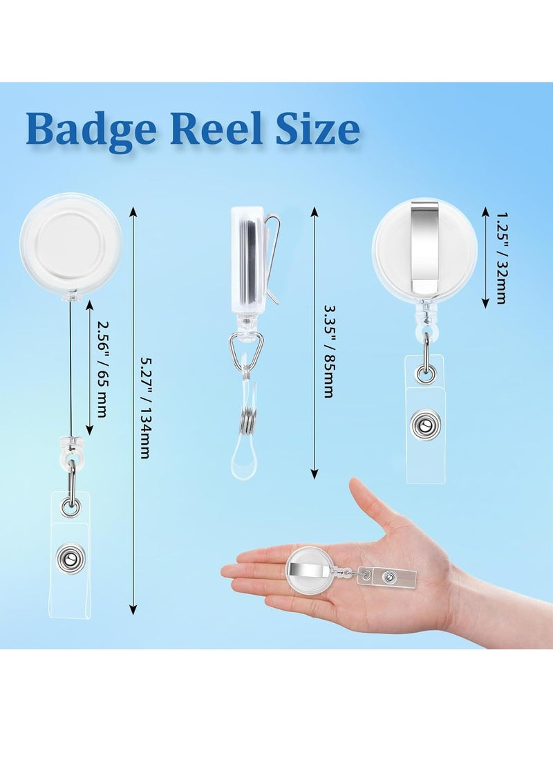 Oasisgalore - 5 pcs Badge Reels with Metal Belt Clip, Retractable Badge Holder Reel for Hanging Name Tags ID Card Key Cards - Image 1