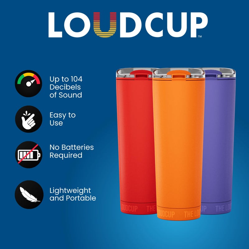 Loud Cup The LoudCup Blow Horn Tumbler, Cheer & Sip 2-in-1 Reusable Water Bottle with Built-In Horn for Sports Games, Tailgates, Parties & Events, BPA-Free, 23 oz, Ice White - Image 3