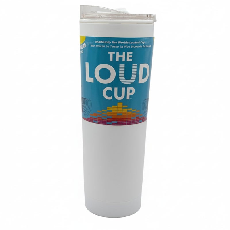 Loud Cup The LoudCup Blow Horn Tumbler, Cheer & Sip 2-in-1 Reusable Water Bottle with Built-In Horn for Sports Games, Tailgates, Parties & Events, BPA-Free, 23 oz, Ice White - Image 1