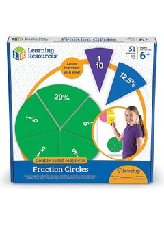 Learning Resources Double-Sided Magnetic Demonstration Rainbow Fraction Circles, Teacher aids, 51 Piece, Ages 6+,Multicolor  - Image 1