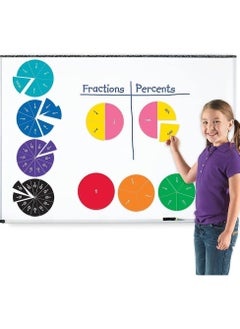 Learning Resources Double-Sided Magnetic Demonstration Rainbow Fraction Circles, Teacher aids, 51 Piece, Ages 6+,Multicolor  - Image 2