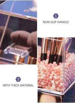 HomarKet 2-Piece Clear Acrylic Dustproof Makeup Brush Organizer Case Cosmetic Brushes Eyebrow Pencil Storage Holder with Lid  - Image 5