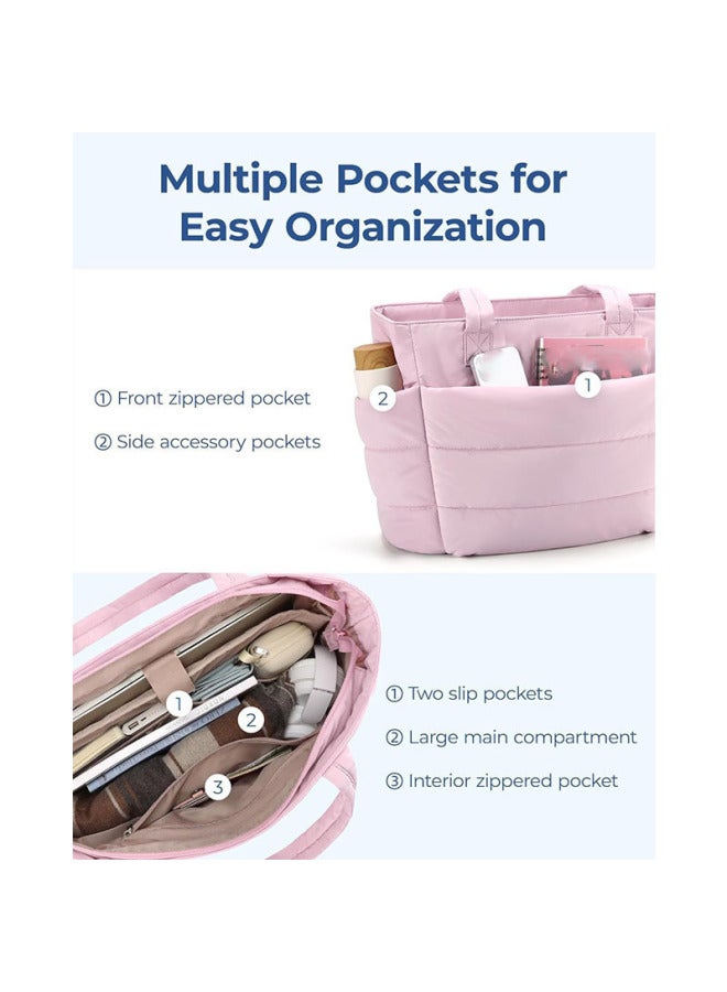 آر جيه حقيبة حمل نسائية كبيرة السعة عصرية، حقيبة يد متعددة الأقسام، حقيبة كتف للرياضة واللياقة البدنية وحقيبة سفر - Image 4