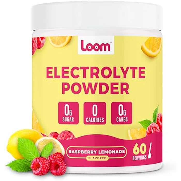 Loom Electrolyte Powder for Intermittent Fasting | 0 Sugars, 0 Carbs, 0 Calories | B-Vitamins for Energy & Hydration | Potassium, Magnesium, Sodium (60 Servings) (60 Servings, Raspberry Lemonade) - Image 1