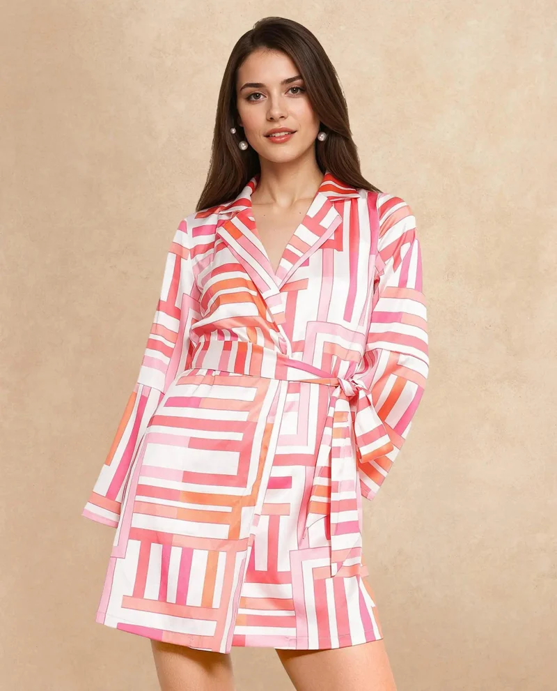 Rareism Women's Geometric Edge Mini Dress