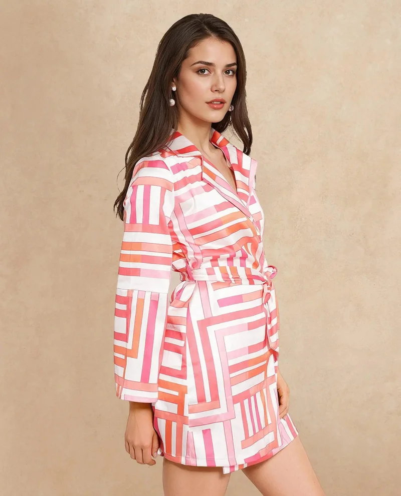 Rareism Women's Geometric Edge Mini Dress