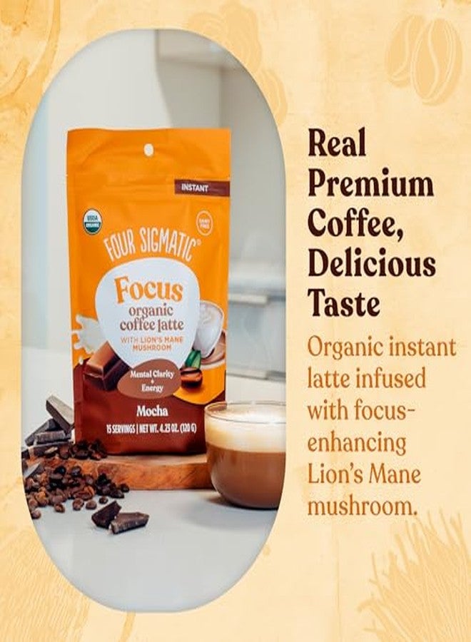 Four Sigmatic Mocha Focus Mushroom Coffee Latte | Plant-Based Organic Instant Latte with Lion’s Mane Mushroom for Focus and Mental Clarity | Made With Just 6 Organic Ingredients | 4.23 oz Bag - Image 4