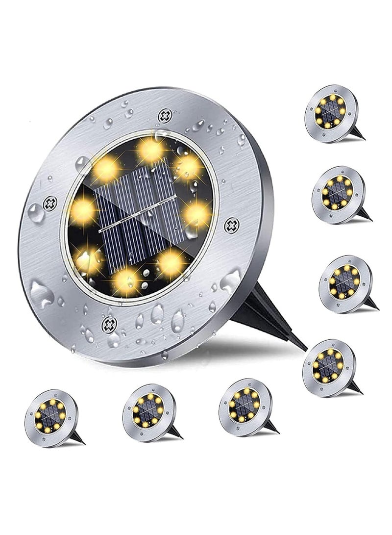 Generic Solar Ground Lights, 8 Solar Lights, Waterproof Solar Garden Lights,  Outdoor Garden Waterproof Bright in-Ground Lights, Landscape Lights for Pathway, Yard,Deck,Lawn,Patio, Walkway (8 pcs  Warm Light)  - Image 1