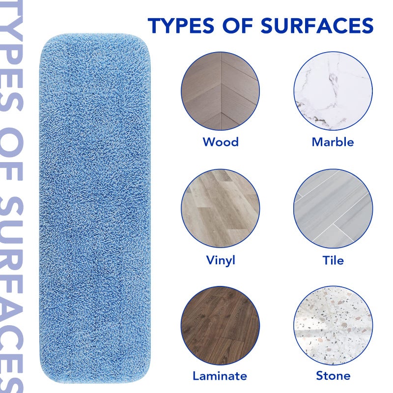 BeiLan Replacement Mop Pads Fit for Rubbermaid Commercial 18" and 17" Mop - 10 Pack Wet & Dry Commercial Cleaning Reusable Refills Fit for Any Flat System 17 and 18 Inch - Image 5