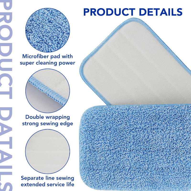 BeiLan Replacement Mop Pads Fit for Rubbermaid Commercial 18" and 17" Mop - 10 Pack Wet & Dry Commercial Cleaning Reusable Refills Fit for Any Flat System 17 and 18 Inch - Image 2