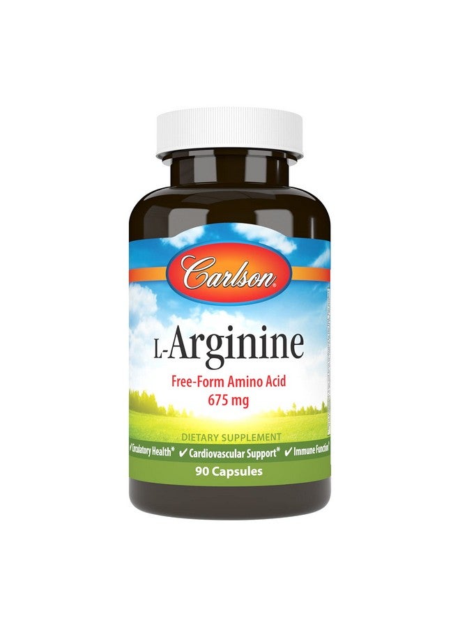 Carlson - L-Arginine, 675 mg, Promotes Healthy Circulatory & Cardiovascular System, 90 capsules