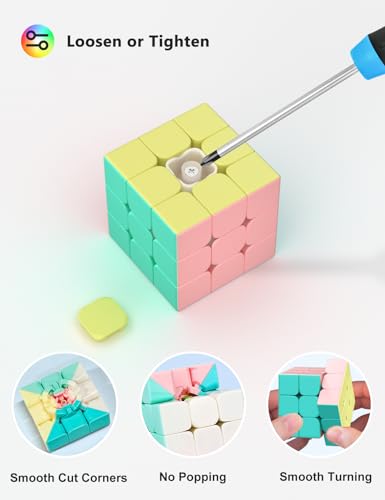 Vdealen Speed Cube Set 2x2x2 3x3x3 Pyramid Magic Cube Set Puzzle Cube Toys Birthday Party Christmas Stocking Stuffers Gift for Kids Teens AdultsMacaron Stickerless - Image 5