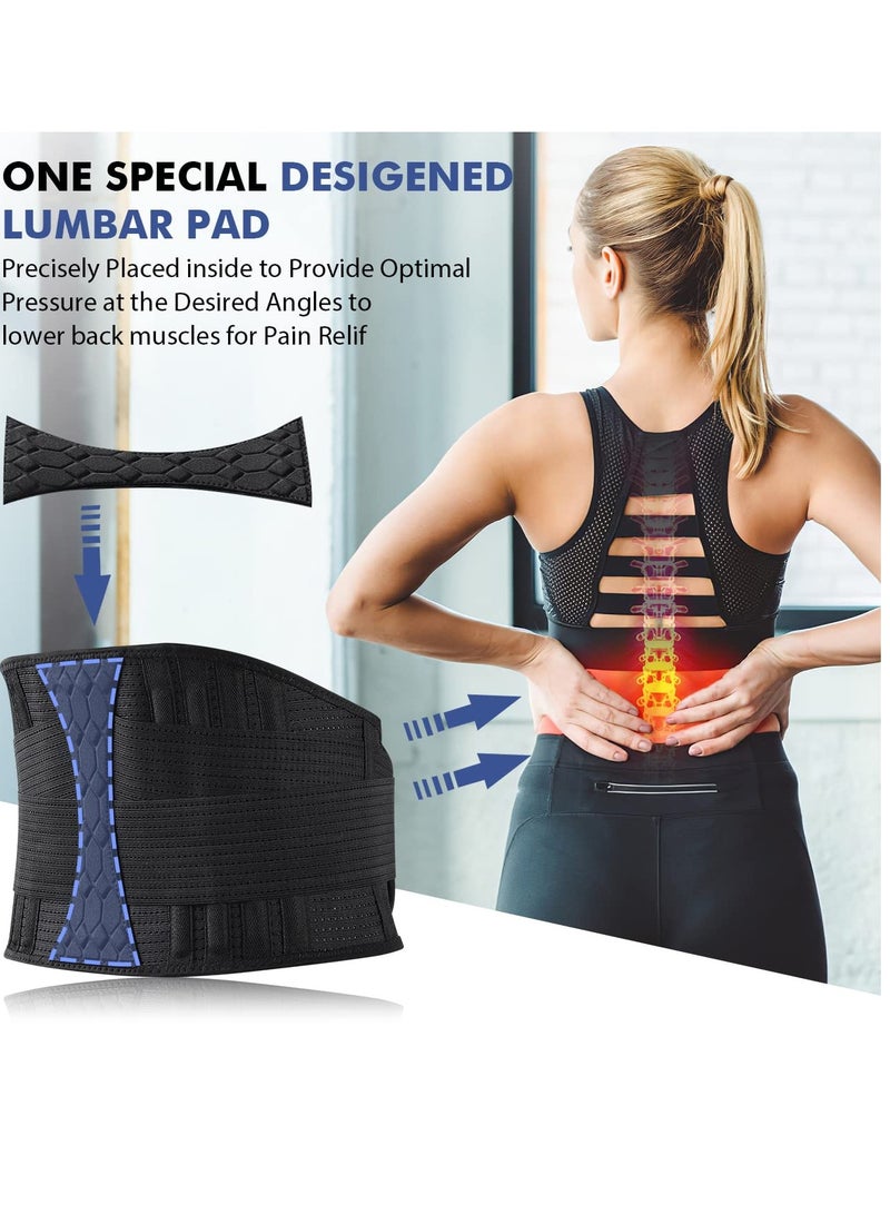 SOLARAE Lumbar Support Belt, Elastic Waist Belt Can Be Freely Adjusted Compression Lumbar Belt Breathable Elastic Movement Support Plate Relaxes the Muscles Easy to Take off and Wear Lumbar Protection (L) - Image 2