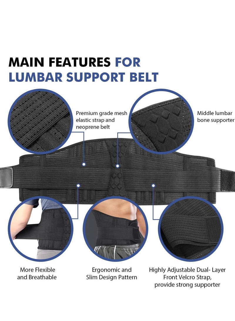 SOLARAE Lumbar Support Belt, Elastic Waist Belt Can Be Freely Adjusted Compression Lumbar Belt Breathable Elastic Movement Support Plate Relaxes the Muscles Easy to Take off and Wear Lumbar Protection (L) - Image 5