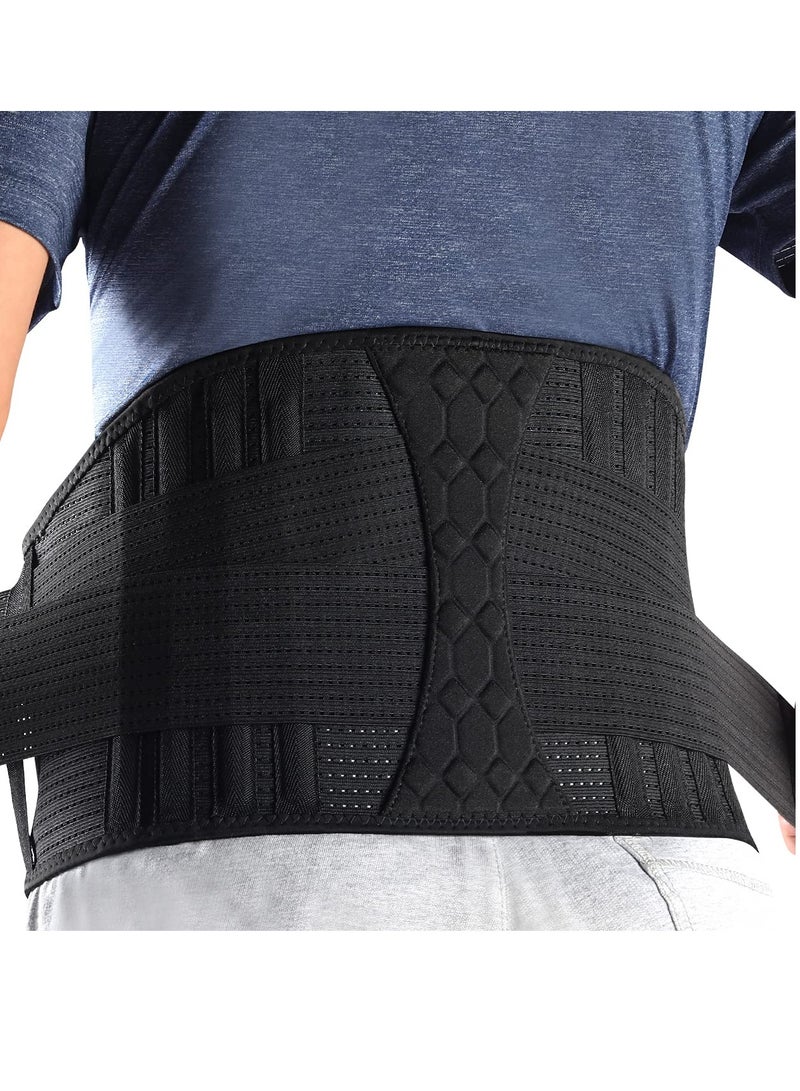 SOLARAE Lumbar Support Belt, Elastic Waist Belt Can Be Freely Adjusted Compression Lumbar Belt Breathable Elastic Movement Support Plate Relaxes the Muscles Easy to Take off and Wear Lumbar Protection (L) - Image 1