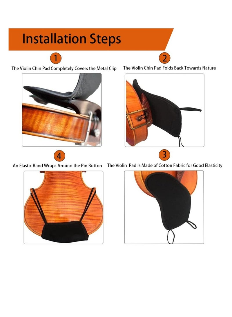Excefore Violin Shoulder Rest Pad for Violin 4/4-4/3 Soft Cotton Sponge Violin Chin Rest Pad 4/3-4/4 Violin AccessoriesFlannelette Violin Cover Protector  - Image 3