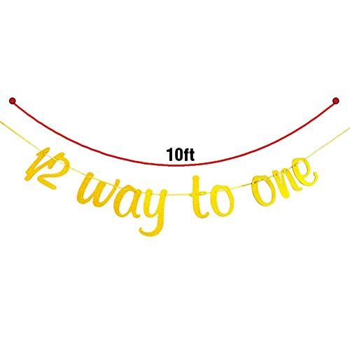 Festiko®1/2 Way to One Banner for Six Months Old Birthday Party Decorations Sign Gold Glitter - Image 2