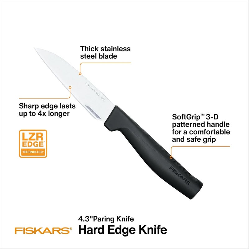 FISKARS Handle Plastic with Softgrip Blade Japanese Stainless Steel Hard Edge Paring Knife 1051762 - Image 2