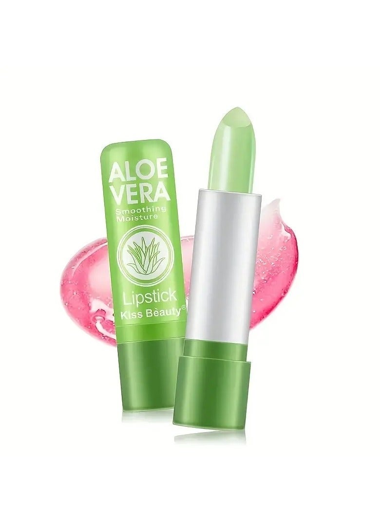 كيس بيوتي أحمر شفاه ORiTi Aloe Vera متغير اللون مرطب ومصلح للشفاه مقاوم للماء ومضاد للجفاف والتشقق أحمر شفاه متغير درجة الحرارة - Image 2