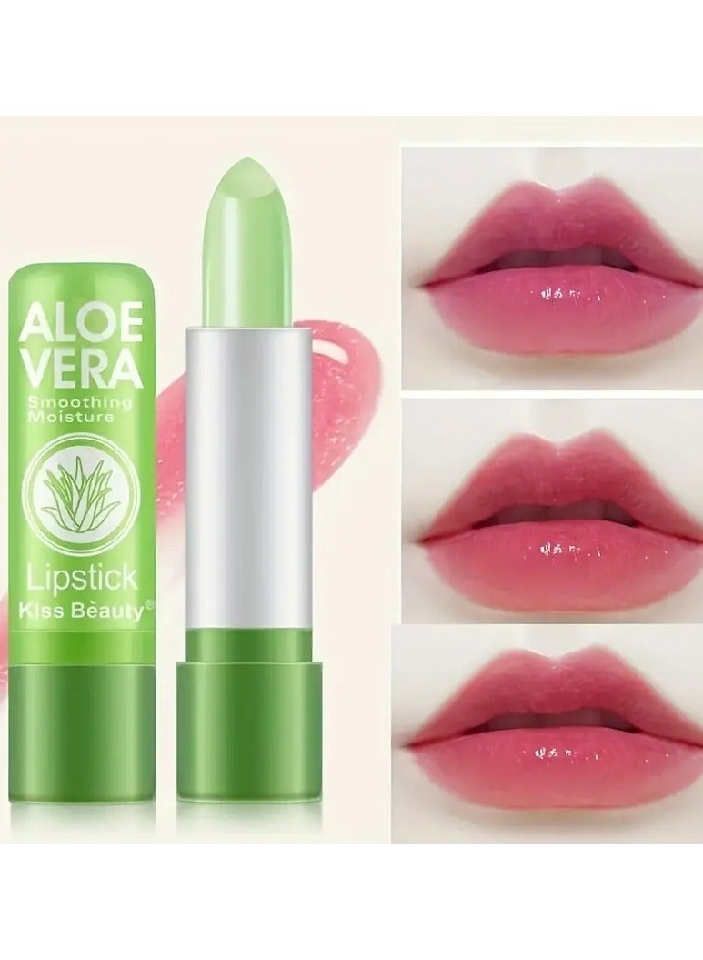 كيس بيوتي أحمر شفاه ORiTi Aloe Vera متغير اللون مرطب ومصلح للشفاه مقاوم للماء ومضاد للجفاف والتشقق أحمر شفاه متغير درجة الحرارة - Image 1