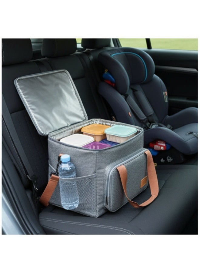 فالمر حقيبة غداء معزولة حرارياً 16 لتر للرجال والنساء – شنطة تبريد قابلة لإعادة الاستخدام مقاومة للماء من قماش أوكسفورد المتين – بطانة ألومنيوم فود جريد لحفظ الطعام ساخناً أو بارداً لفترة طويلة – سعة كبيرة تسع حتى 20 زجاجة 330 مل – مثالية للعمل، المدرسة، السفر والرحلات الخارجية - Image 3