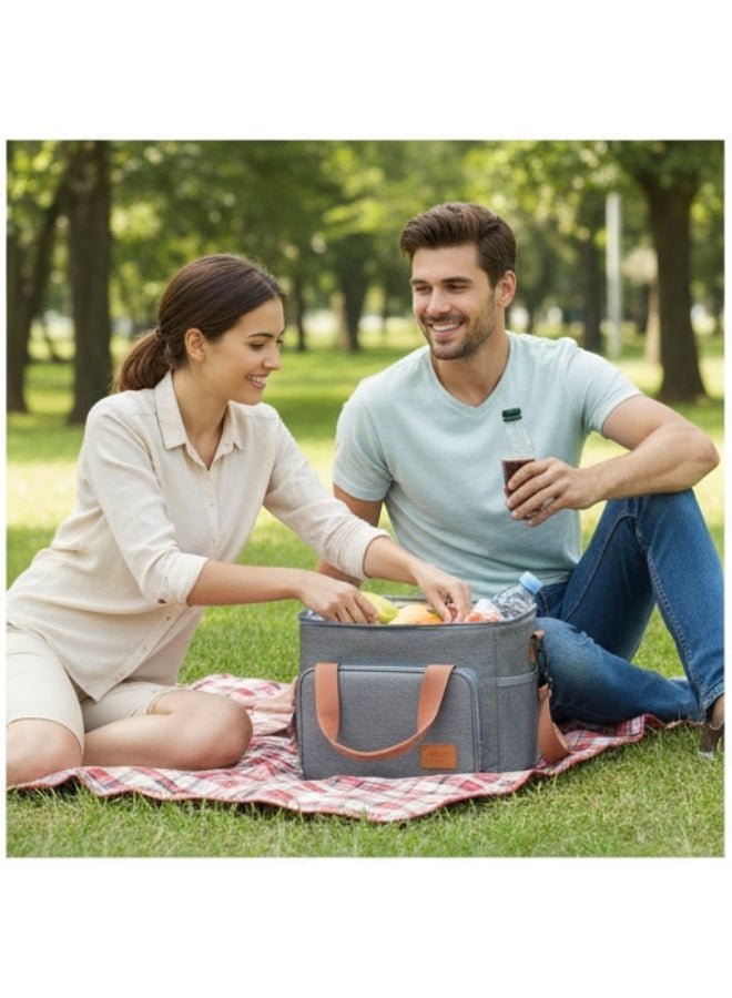 فالمر حقيبة غداء معزولة حرارياً 16 لتر للرجال والنساء – شنطة تبريد قابلة لإعادة الاستخدام مقاومة للماء من قماش أوكسفورد المتين – بطانة ألومنيوم فود جريد لحفظ الطعام ساخناً أو بارداً لفترة طويلة – سعة كبيرة تسع حتى 20 زجاجة 330 مل – مثالية للعمل، المدرسة، السفر والرحلات الخارجية - Image 5