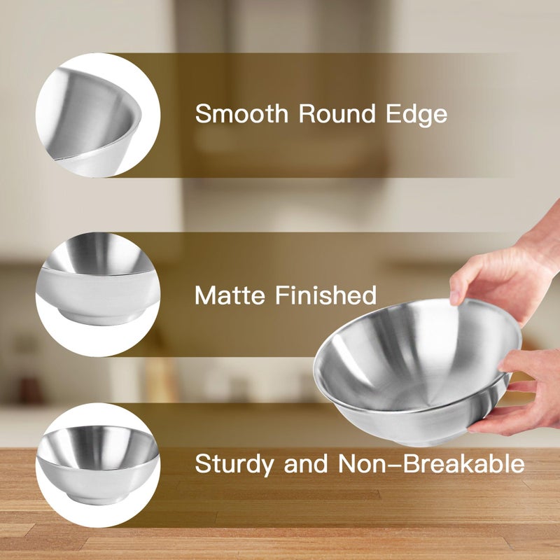 IMEEA Large Soup Bowls 54 Oz Salad Bowl Double Wall Insulated SUS304 Stainless Steel Serving Bowls for Ramen, Pasta, Snacks â€“ Set of 2 - Image 5