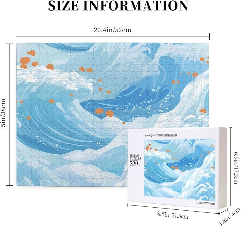 لغز بانوراما 500 قطعة من Phayah White Waves للكبار، ديكور منزلي، هدية حفلة عيد ميلاد - Image 5