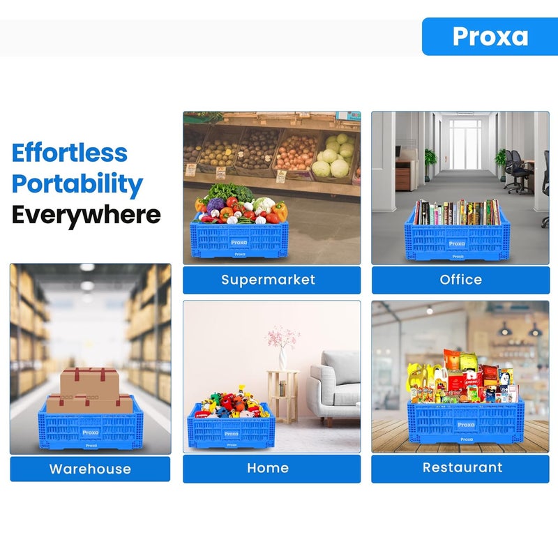 ROXA سلة قابلة للطي بسعة 60 كجم مع بولي بروبيلين (PP)، خفيفة الوزن، لأغراض التخزين والتكديس، تصميم موفر للمساحة، للاستخدام في المنزل، المستودع، المكتب وغيرها.. PXA-FB60 - Image 5