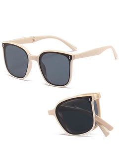 Foldable Sunglasses Women Men, Square Folding Easy Carry Foldable Shades UV400 Protection Lens, Sun Protection Sunglasses Suitable for Summer Outdoor Beach Travel Camping