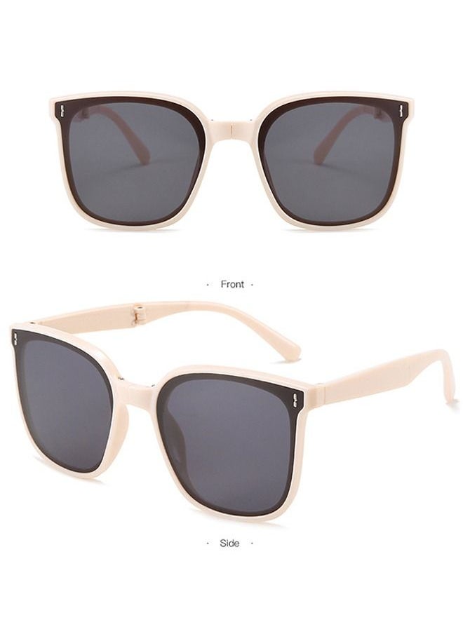 HS - Foldable Sunglasses Women Men, Square Folding Easy Carry Foldable Shades UV400 Protection Lens, Sun Protection Sunglasses Suitable for Summer Outdoor Beach Travel Camping - Image 1