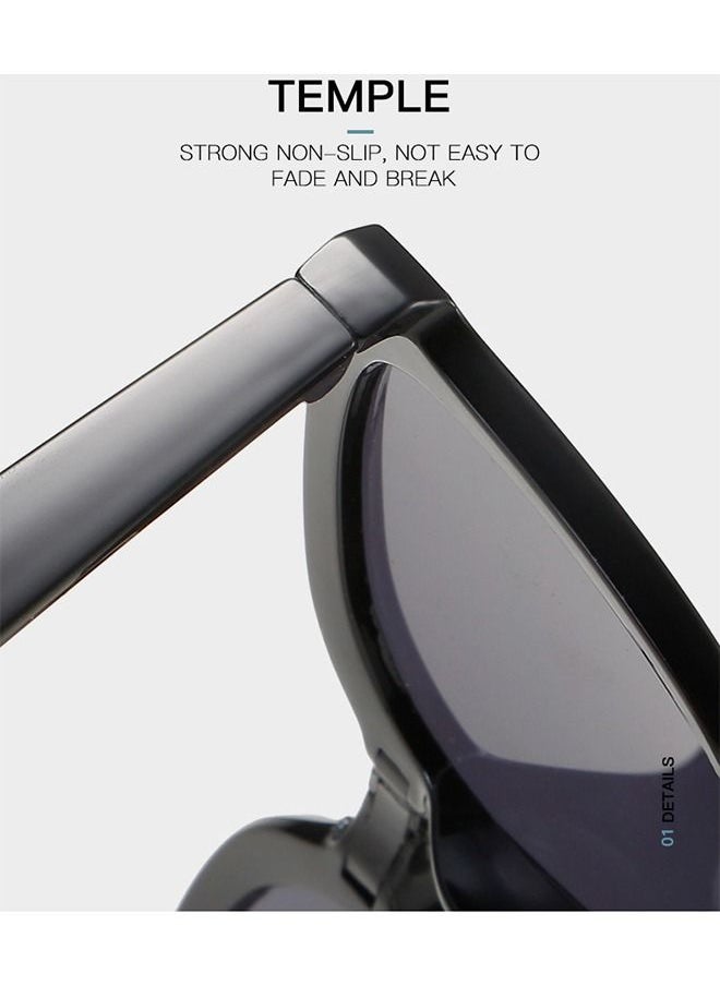 HS - Foldable Sunglasses Women Men, Square Folding Easy Carry Foldable Shades UV400 Protection Lens, Sun Protection Sunglasses Suitable for Summer Outdoor Beach Travel Camping - Image 1