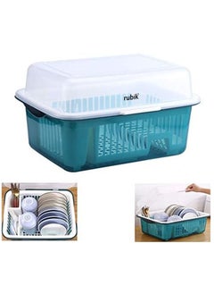 Covered Dish Drying Storage Rack Kitchen Tableware Dish Drainer with Transparent Lid Cover - pzsku/Z101E4C4F384922437785Z/45/_/1690274554/ff9a71d6-4e8e-4a10-8dc3-3be88d66c77b