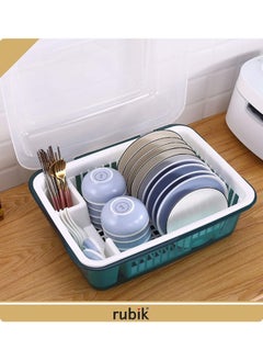 Covered Dish Drying Storage Rack Kitchen Tableware Dish Drainer with Transparent Lid Cover - pzsku/Z101E4C4F384922437785Z/45/_/1690274556/a51baf7c-2ce8-4158-bf9a-027a2f5f62cb