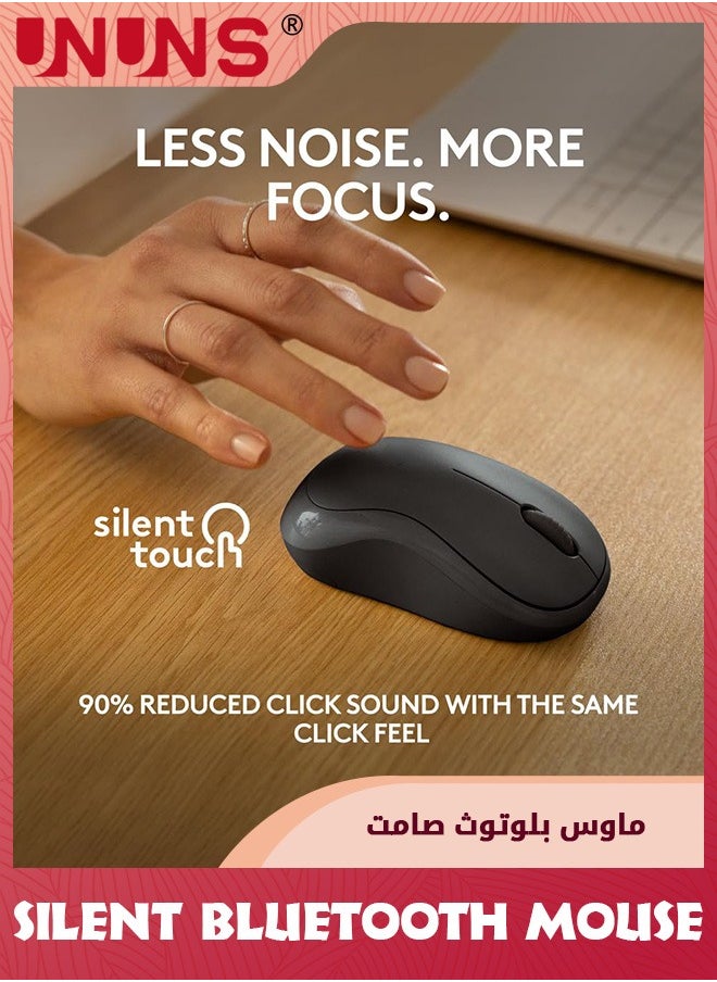 Silent Bluetooth Mouse,Wireless Mouse,Rechargeable Mice,2.4GHz  Optical Tracking Mice,Portable Compact Mouse,Mouse For Windows MacOS ChromeOS Mac Laptop Tablets,Graphite Grey