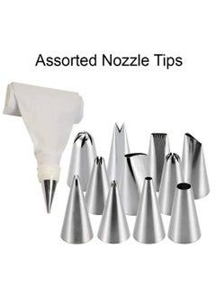 K Kudos Enterprise K Kudos Enterprise Cake Decorating Set Frosting Icing Piping Bag Tips with Reusable and Washable Steel Nozzles Assorted 12 Pcs  - Image 4